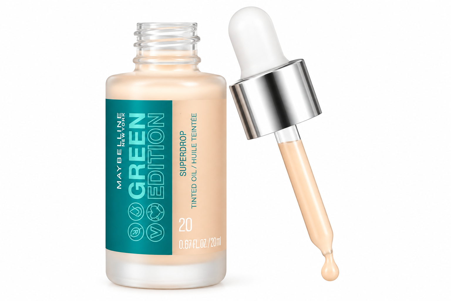 Base Facial Maybelline Green Edition Superdrop Tinted Oil – Tono 20